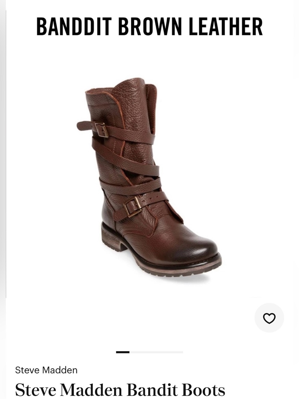 Steve Madden Brown Bandit Wrap-Strap Combat Boots